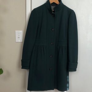 J. Crew Double Cloth Coat Sz 6 Deep Bottle Green